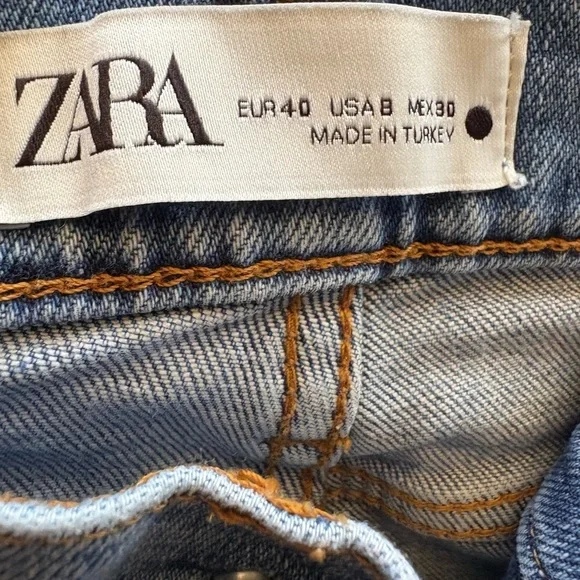 Zara women’s slim boyfriend light wash denim blue jeans sz 8 preloved di… - Picture 3 of 7